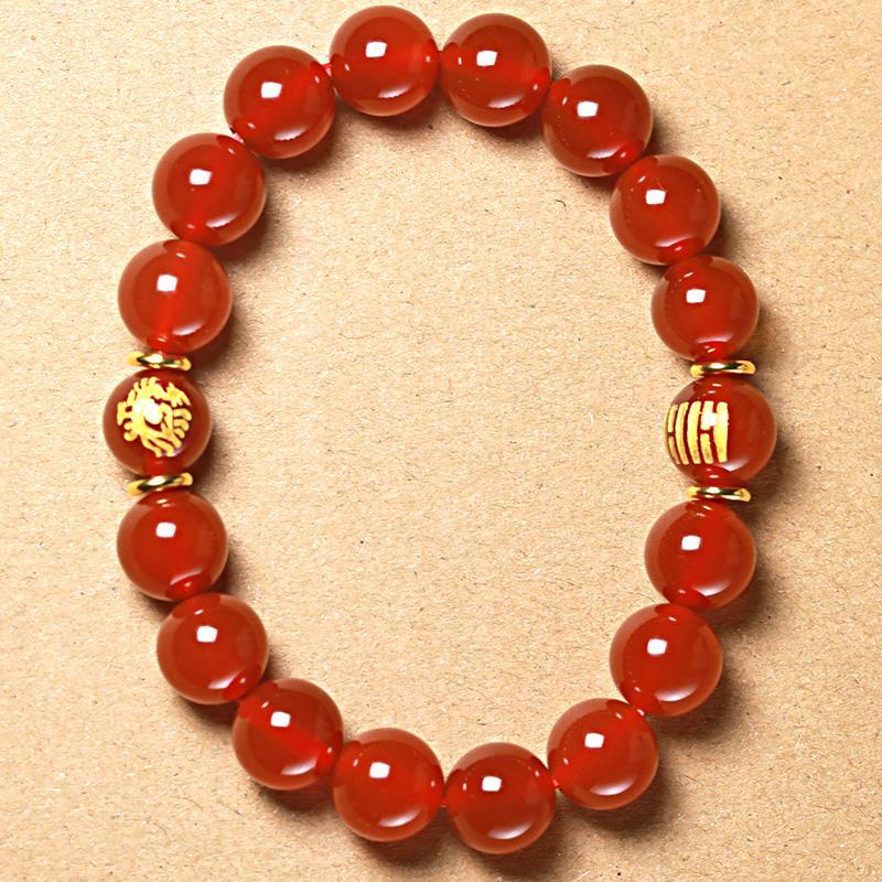 Natural agate ground Jin Lei Huo Feng Huo Qilin men and women's jewelry Li is fire five elements belonging to fire fire bracelet gift