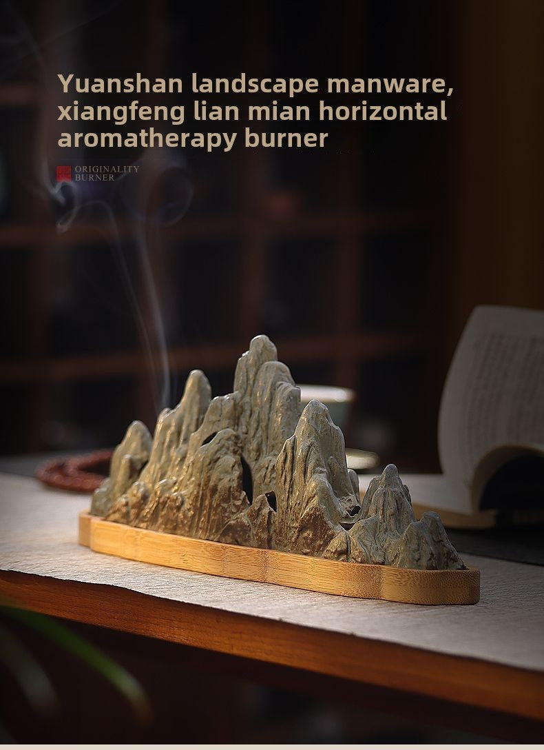 Qianlijiangshan creative horizontal incense burner household sandalwood agarwood indoor incense holder Chinese tea ceremony aromatherapy burner