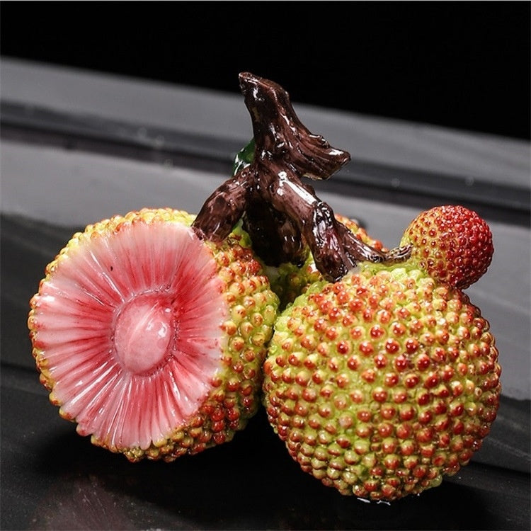 Color Changing Lychee Bayberry Durian Pomegranate Peach Fruit Tea Pet Ornaments