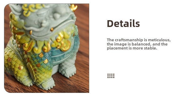 Sandstone lucky Pixiu desktop ornaments God of Wealth office workstation decoration desktop national trend ornaments Kirin cute