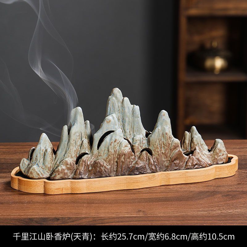 Qianlijiangshan creative horizontal incense burner agarwood indoor incense holder household sandalwood Chinese tea ceremony aromatherapy burner