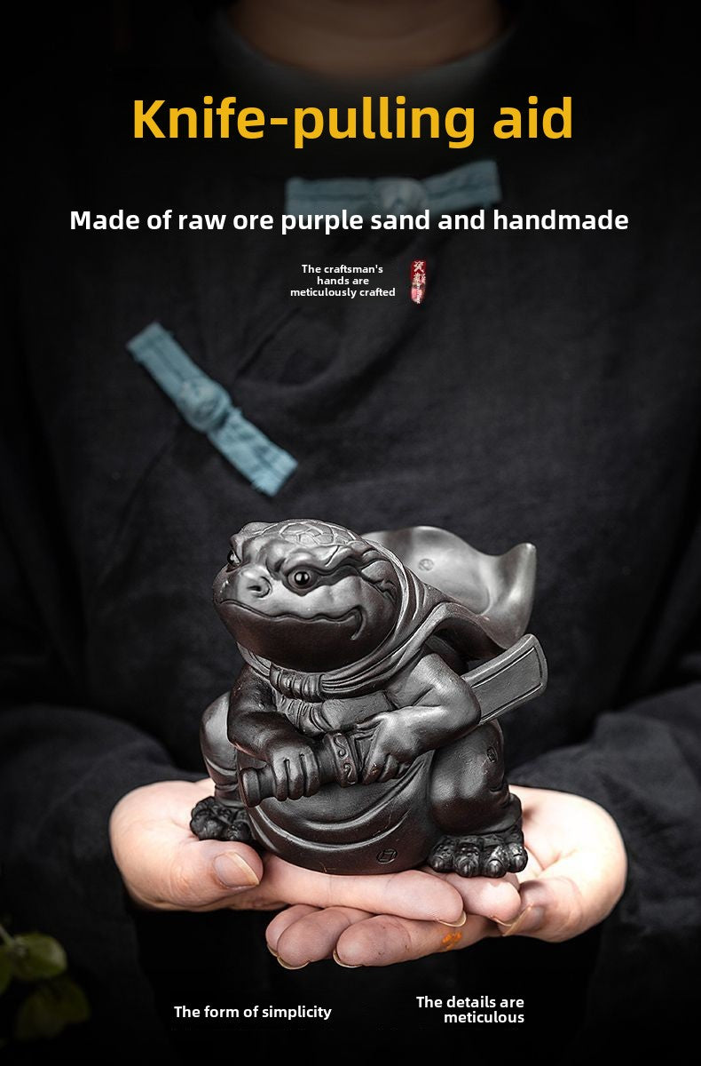 Purple sand tea pet ornaments can be used for home use to attract wealth, dragon turtle, pixiu, golden toad, office tea toys, fine tea ceremony accessories