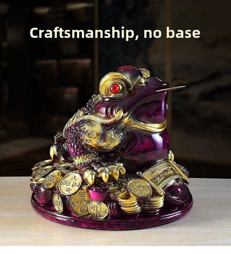 Purple Qi Donglai Lucky Golden Toad Ornaments High-end Opening Gift Office Home Shop Bar Golden Cicada Crafts