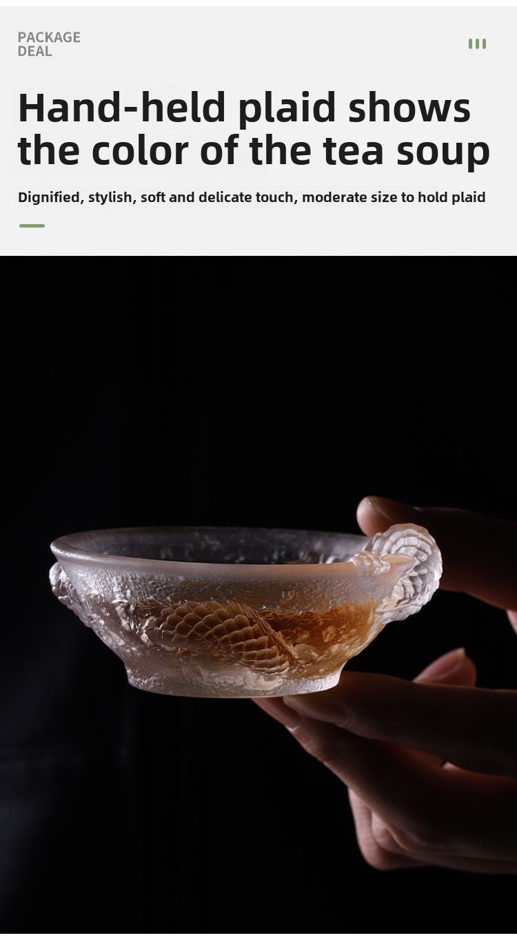 [Rich aroma] Crystal glass tea cup, high-value tea cup, home Chinese style Kung Fu tea set, high-end personal tea cup