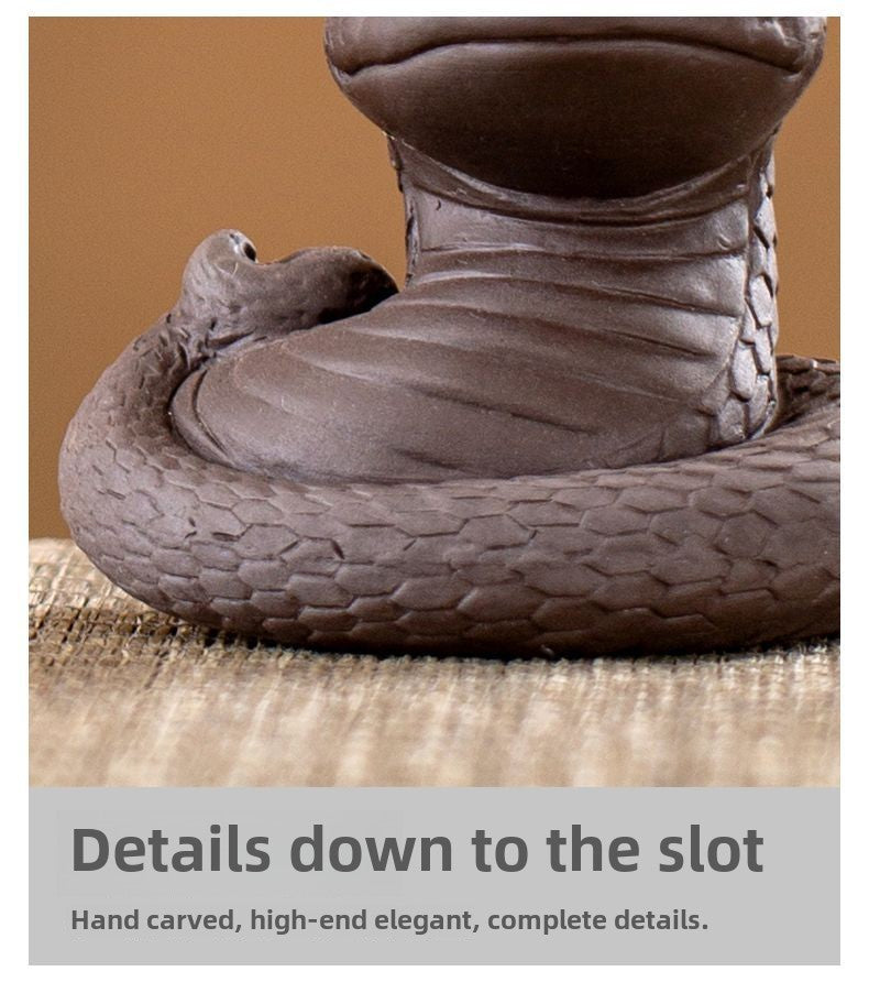 Snake Year Zodiac Snake Ceramic Zisha Tea Pet Can Be Raised to Bring Fortune Tea Table Ornaments Tea Ceremony Tea Set Small Accessories Tea Table Tea Tray