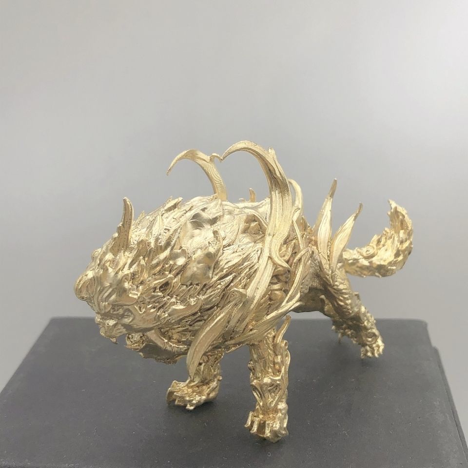 Ancient mythical beast Qiongqi Qilin Bai Ze pure copper solid domineering ornaments Chaos Taotie Taowu Bi'an Charter Chiwen