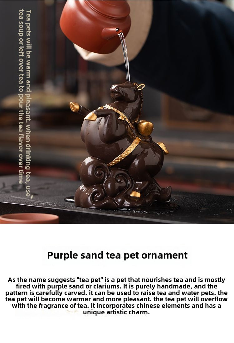 Creative twelve zodiac purple sand tea pet ornaments, you can immediately have money to raise tea ceremony boutique fortune zodiac tea set accessories