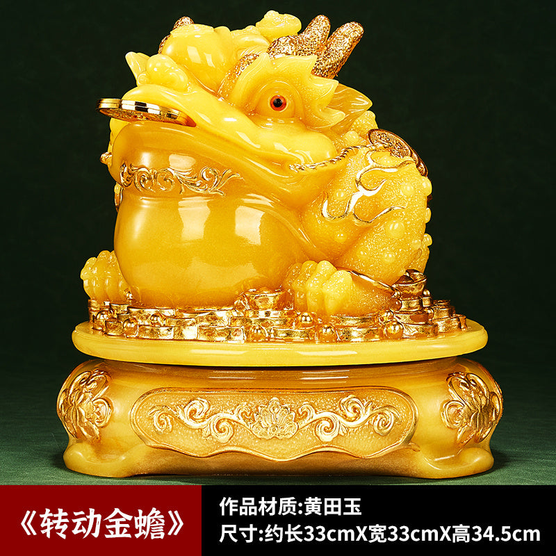 Jade golden toad ornaments to attract wealth golden cicada toad living room high-end atmosphere office table shop relocation opening gift