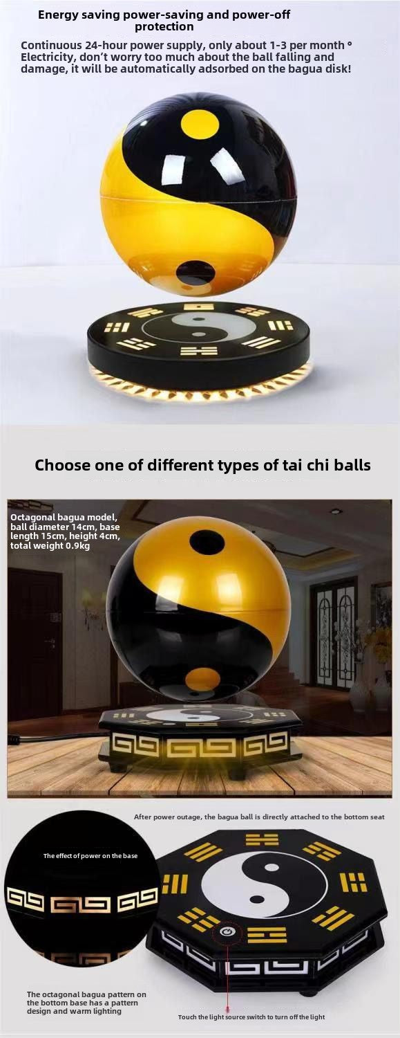 Tai Chi ball magnetic suspension ornaments rotating fortune-attracting eight trigrams feng shui ball porch room office energy ball opening gift