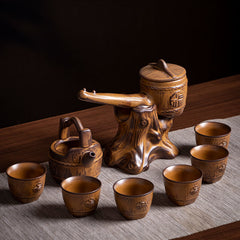 [Modern Chinese style] Special price lazy fully automatic Kung Fu tea set for home drinking tea, high-end, simple, retro, creative, ceramic, anti-scalding