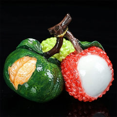 Color Changing Lychee Bayberry Durian Pomegranate Peach Fruit Tea Pet Ornaments