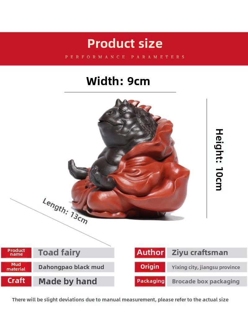 Yixing purple sand original ore tea pet ornaments boutique can raise toad fairy tea to play tea ceremony creative pure handmade Zen golden toad