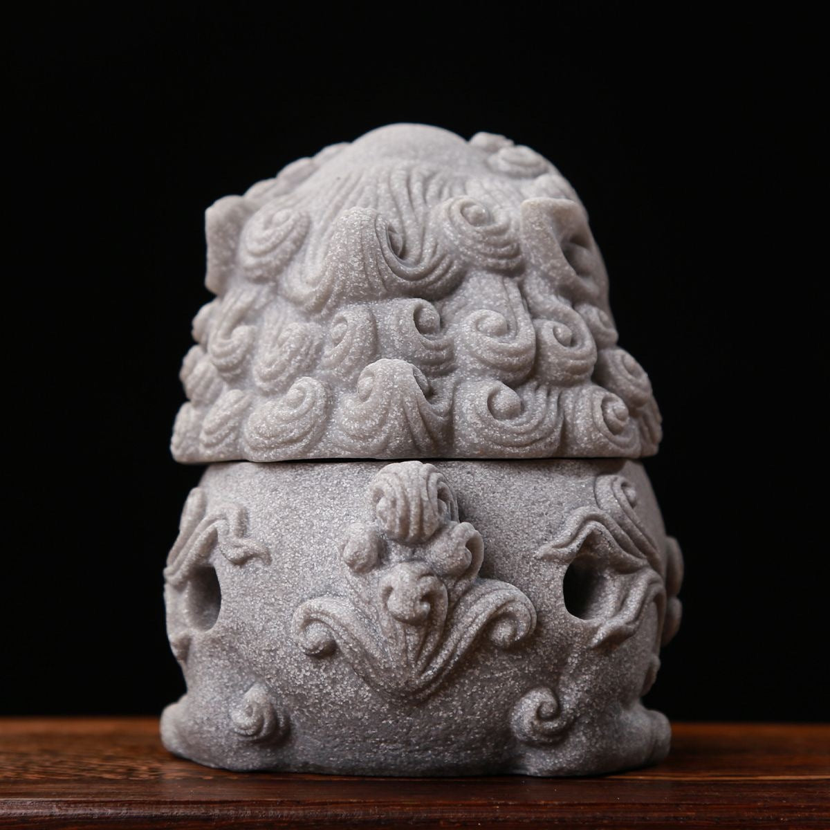 National trend fortune-bringing Pixiu Chinese style aromatherapy furnace creative green sandstone tea pet office home desktop stone carving incense burner ornaments