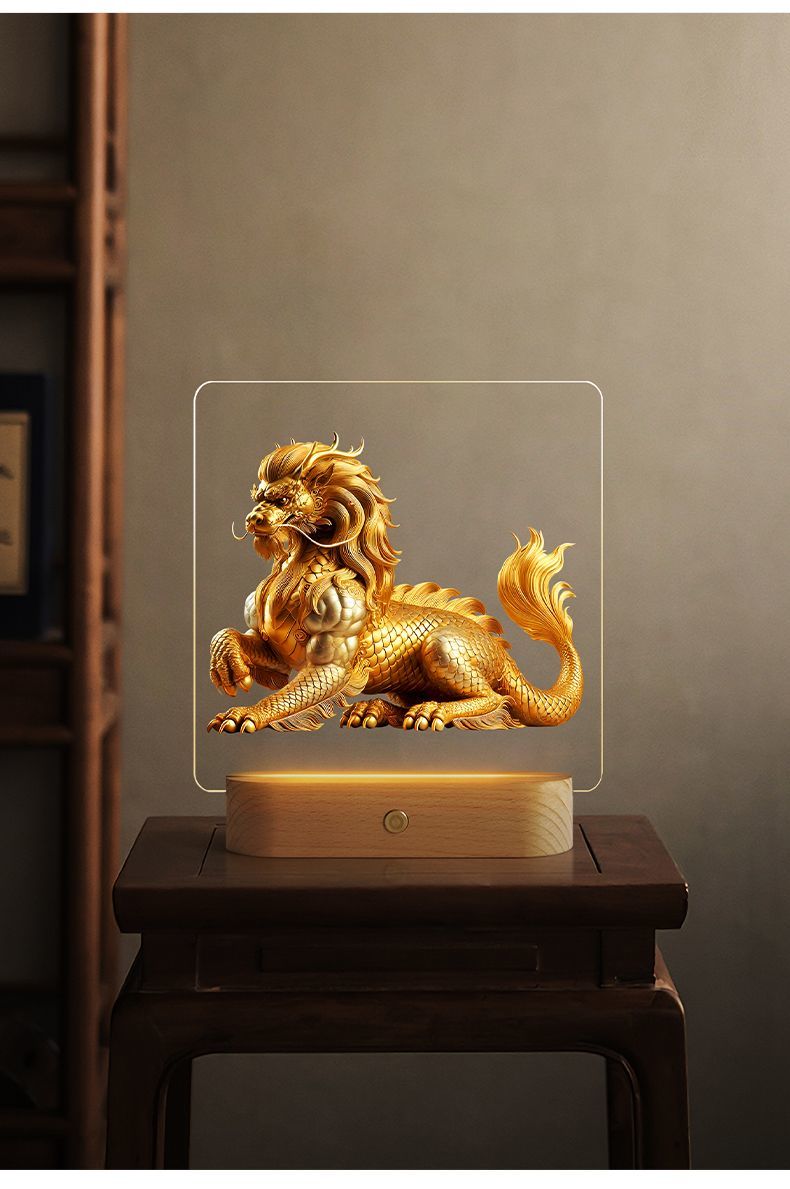 Kirin ornaments, new Chinese style desktop decoration, national trend living room opening gift, porch national style gift to attract wealth and fortune