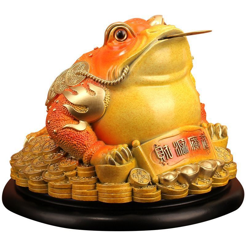 "Wealth and Prosperity" Copper Golden Toad Ornaments All-copper Three-legged Toad High-end Fortune-bringing Living Room Opening Gift Crafts