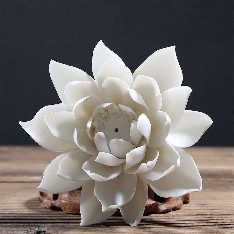 Chinese handmade ceramic lotus incense holder lotus tea pet pottery ornaments creative pen holder kung fu tea set accessories