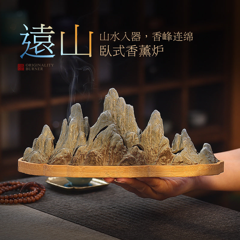 Qianlijiangshan creative horizontal incense burner household sandalwood agarwood indoor incense holder Chinese tea ceremony aromatherapy burner