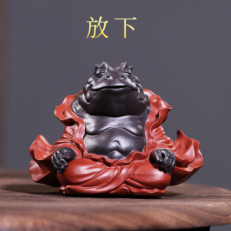 Yixing purple sand original ore tea pet ornaments boutique can raise toad fairy tea to play tea ceremony creative pure handmade Zen golden toad