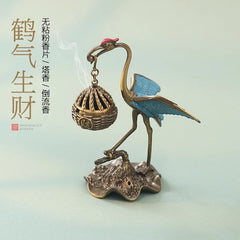 Flying crane incense burner home indoor tea pet tea table small ornaments incense burner small plate incense burner Chinese style incense burner