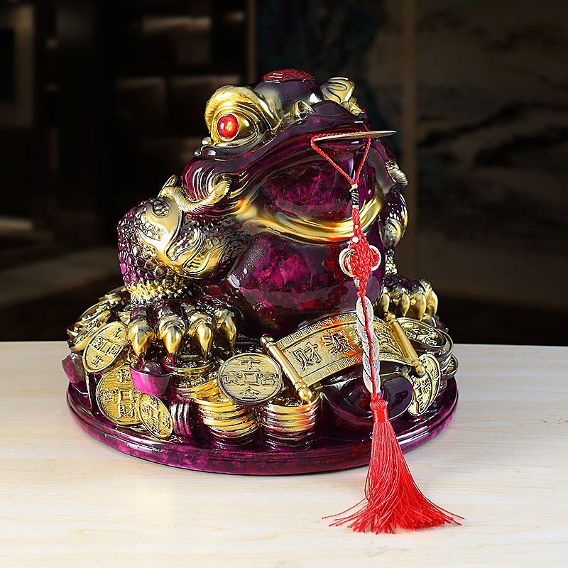 Purple Qi Donglai Lucky Golden Toad Ornaments High-end Opening Gift Office Home Shop Bar Golden Cicada Crafts