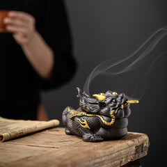 Purple sand fortune-attracting golden toad incense burner Zen home indoor tea ceremony tea pet ornaments sandalwood incense creative aromatherapy burner