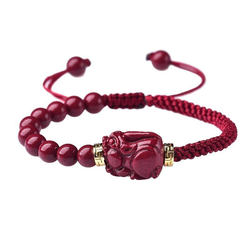 Cinnabar bracelet Golden Toad Jifucai red rope bracelet girls' bracelet couple bracelet men's trendy pair