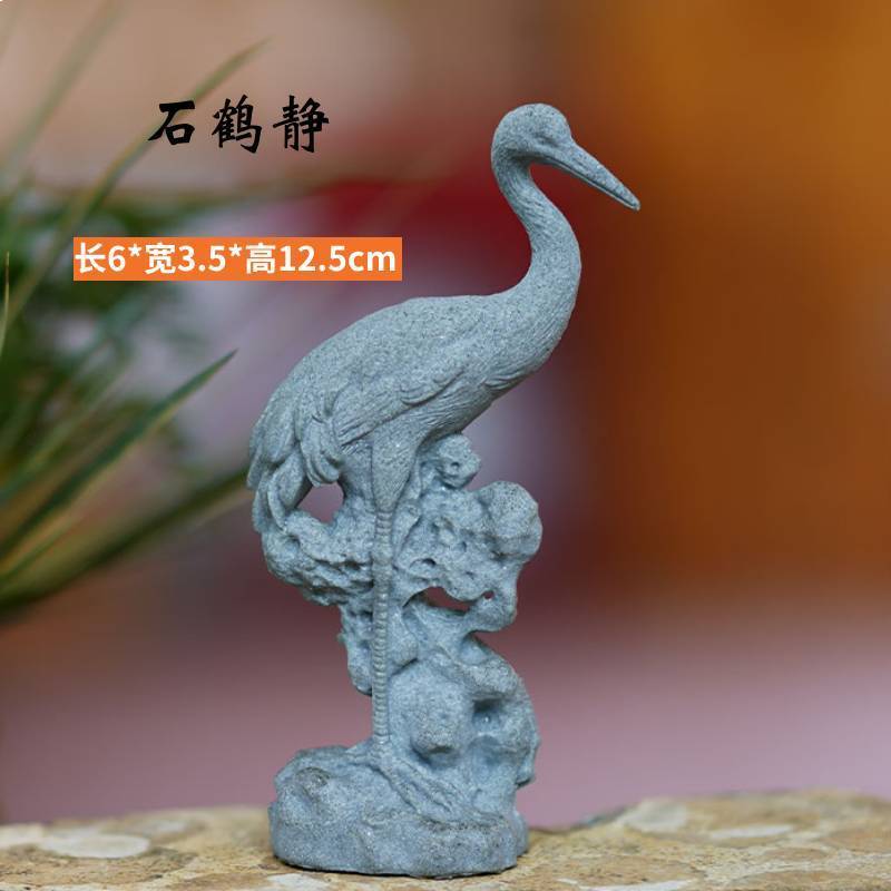 Zen ornaments crane white horse don't get angry desktop study pen holder tea pet fish tank gardening potted landscaping micro landscape