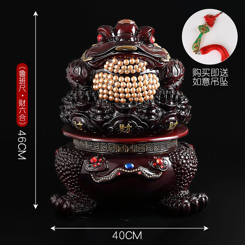 Golden toad fortune-bringing ornaments three-legged golden cicada opening gift shop office wine cabinet TV cabinet decoration