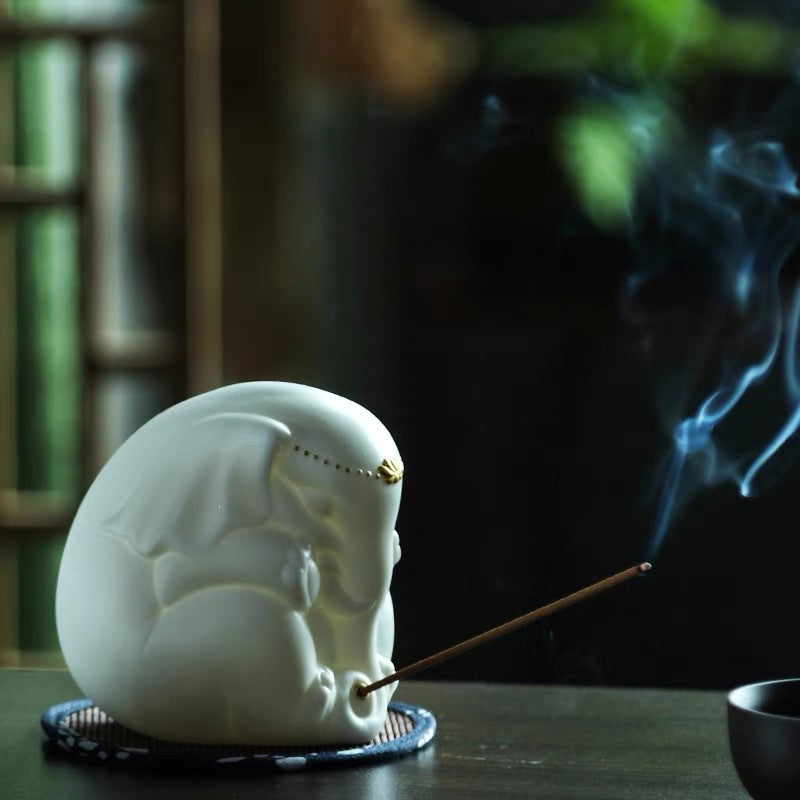 Wukong home Dehua white porcelain Zen incense holder tea table decoration tea pet hand-held pieces play study tea art Zen