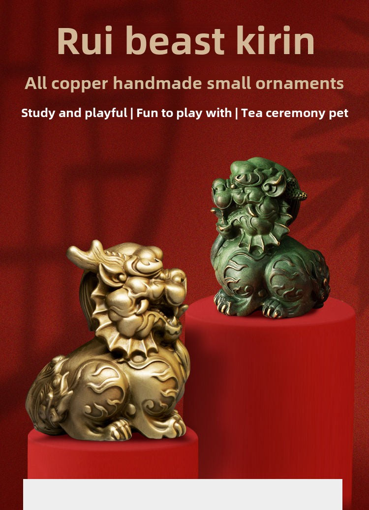 Copper unicorn desktop ornaments creative tea pet stationery paperweight hand-held playthings home gifts