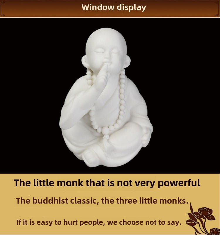 Creative boutique Dehua white porcelain Zen little monk tea pet ornaments handmade ceramic little monk home decoration