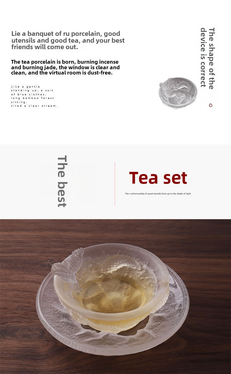 [Rich aroma] Crystal glass tea cup, high-value tea cup, home Chinese style Kung Fu tea set, high-end personal tea cup