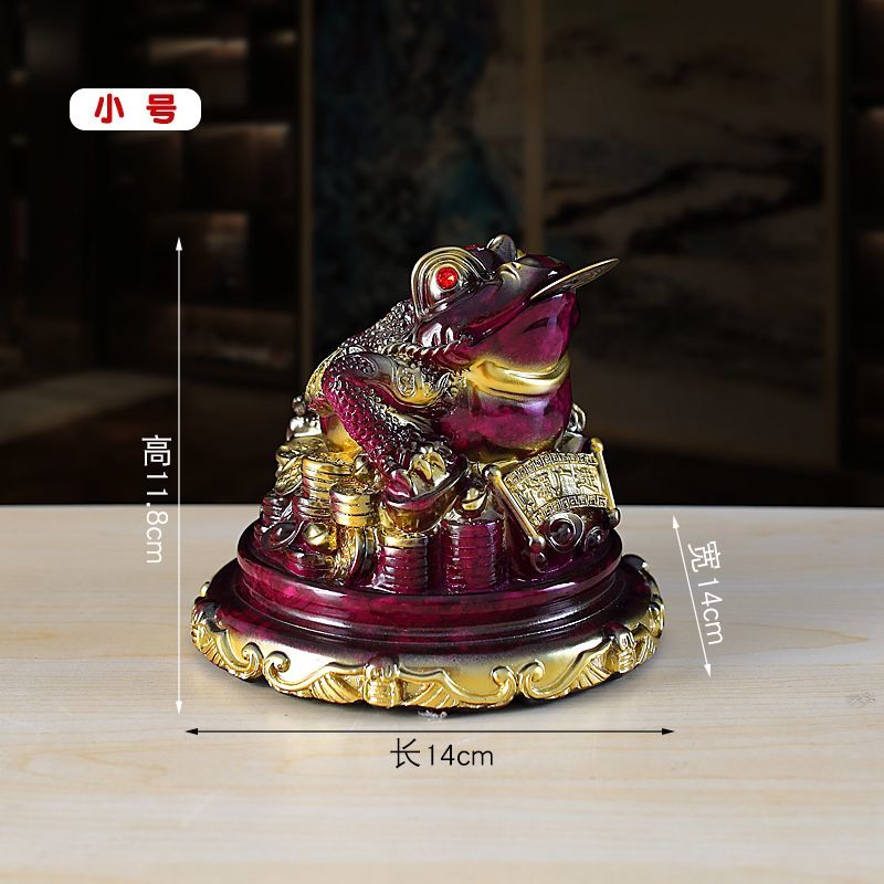 Purple Qi Donglai Lucky Golden Toad Ornaments High-end Opening Gift Office Home Shop Bar Golden Cicada Crafts