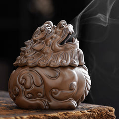 Ceramic Zen mythical beast Kirin plate incense burner mugwort agarwood Suan Ni sandalwood incense burner tea pet creative ornaments