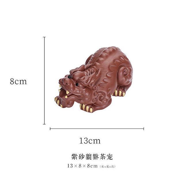 Yixing purple sand blessing dragon turtle tea pet blessing fortune sculpture handmade tea set tea ceremony tea tray tea table tea play ornaments