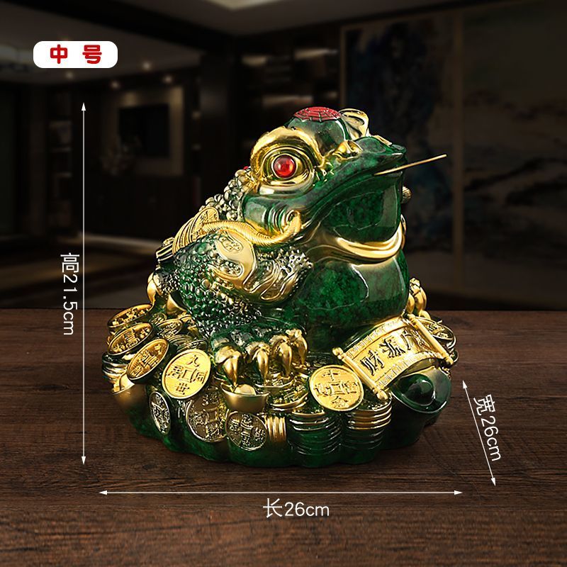 Lucky Golden Toad Ornaments Rotating Three-legged Toad Entrance TV Cabinet Office Decoration Shop Opening Hotel Gift