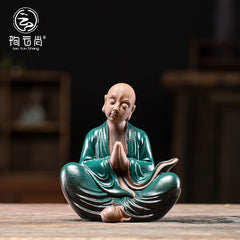 Little monk Zen tea pet ornaments creative purple sand personality little monk tea table decoration tea ceremony check plate decoration