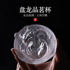 [Rich aroma] Crystal glass tea cup, high-value tea cup, home Chinese style Kung Fu tea set, high-end personal tea cup