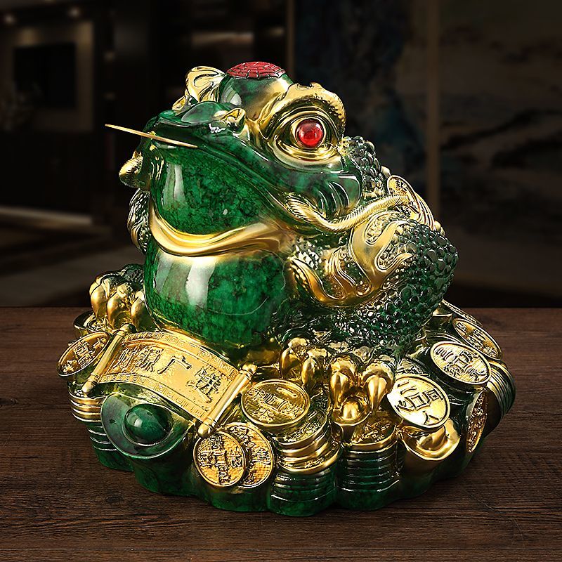 Lucky Golden Toad Ornaments Rotating Three-legged Toad Entrance TV Cabinet Office Decoration Shop Opening Hotel Gift