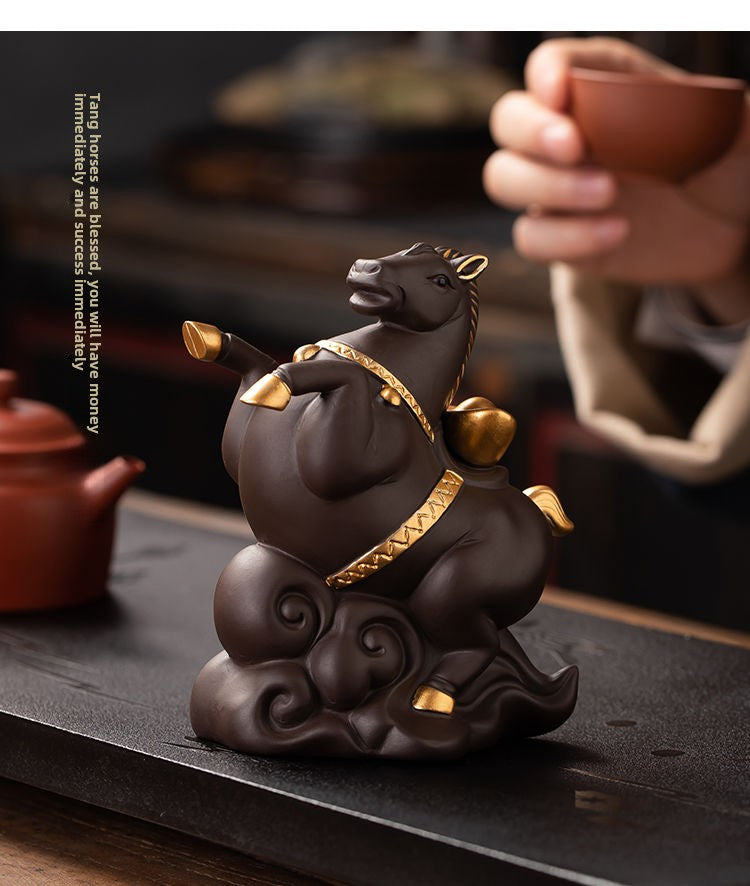 Creative twelve zodiac purple sand tea pet ornaments, you can immediately have money to raise tea ceremony boutique fortune zodiac tea set accessories