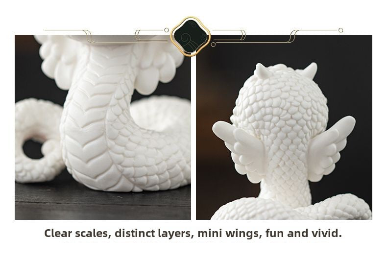 Ceramic little white snake soaring to the top creative boutique tea pet ornaments cute zodiac tea toy tea table mascot gift