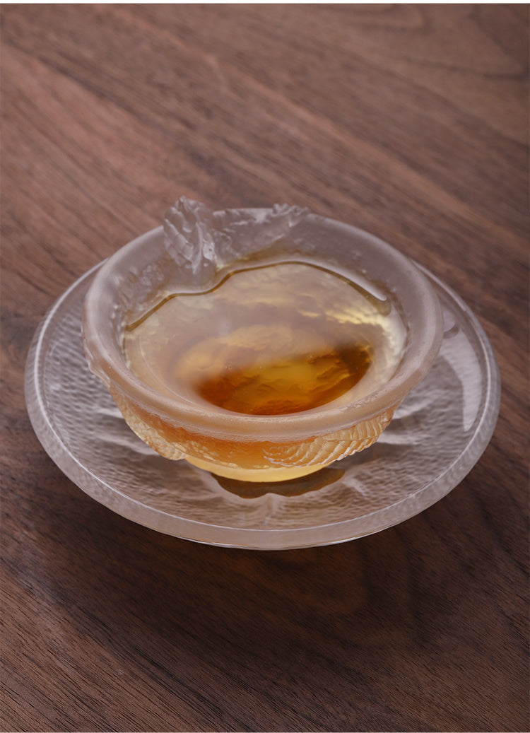 [Rich aroma] Crystal glass tea cup, high-value tea cup, home Chinese style Kung Fu tea set, high-end personal tea cup