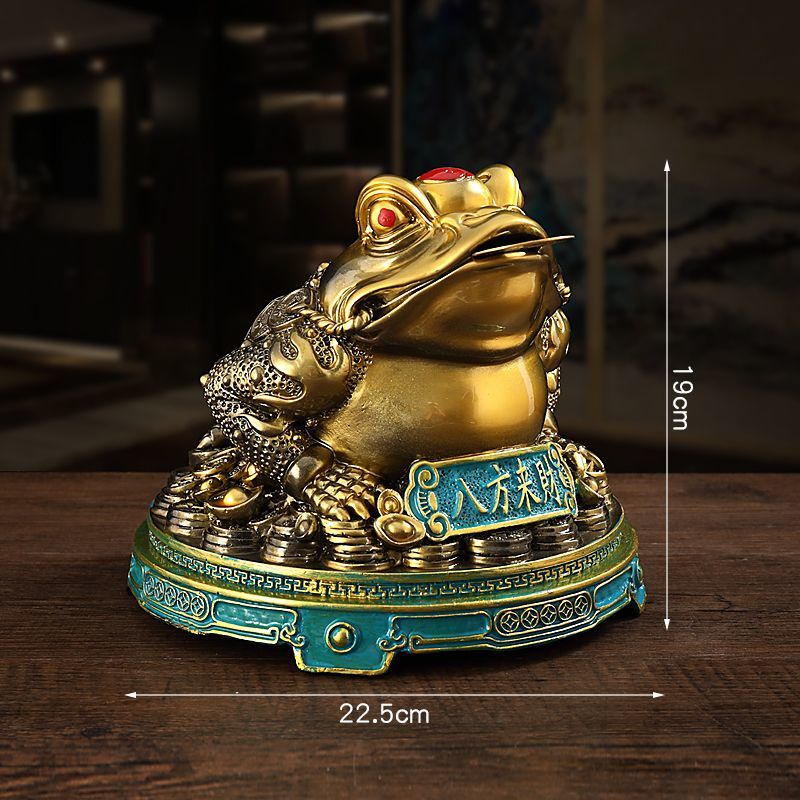 Lucky Golden Toad Ornaments Rotating Three-legged Toad Entrance TV Cabinet Office Decoration Shop Opening Hotel Gift