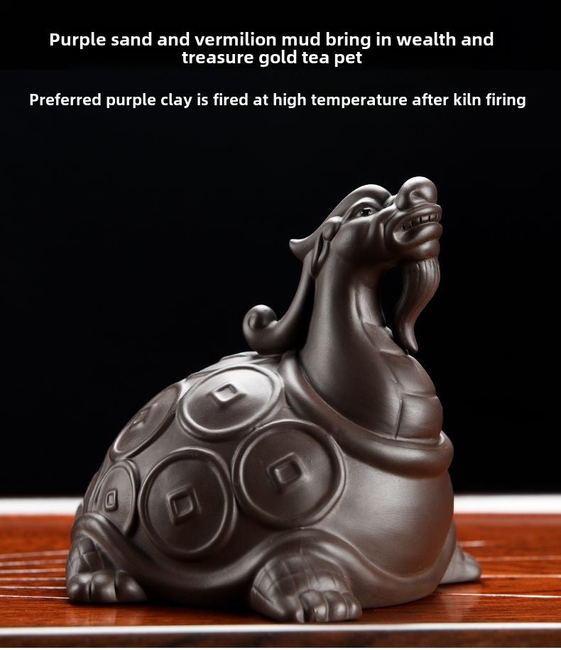 Kung Fu tea set accessories purple sand golden toad tea pet tea tray ornaments creative dragon turtle tea play boutique can be raised to attract wealth tea treasure