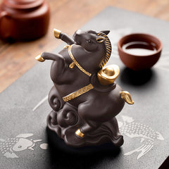 Creative twelve zodiac purple sand tea pet ornaments, you can immediately have money to raise tea ceremony boutique fortune zodiac tea set accessories