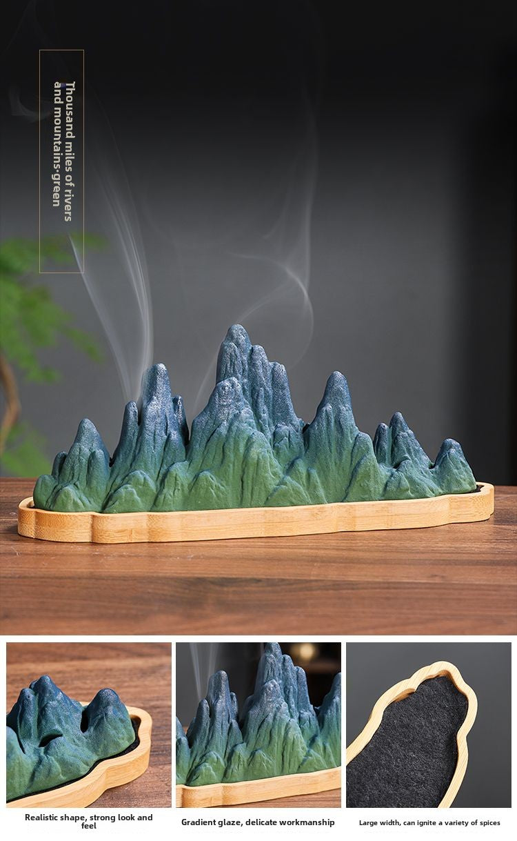 Qianlijiangshan creative horizontal incense burner agarwood indoor incense holder household sandalwood Chinese tea ceremony aromatherapy burner