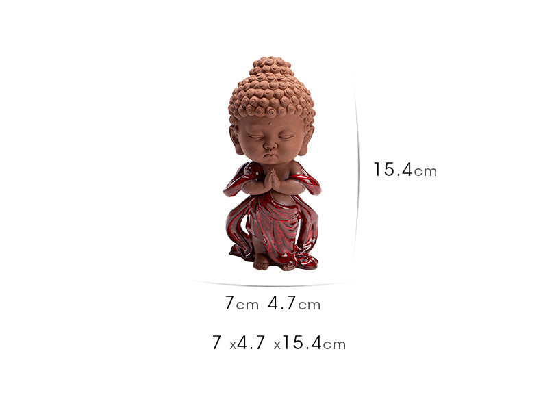 Chinese ceramic baby Buddha Zen ornaments office tea table desktop decorations cute prince Buddha tea pet