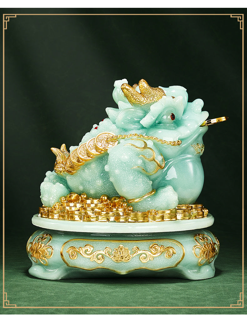 Jade golden toad ornaments to attract wealth golden cicada toad living room high-end atmosphere office table shop relocation opening gift