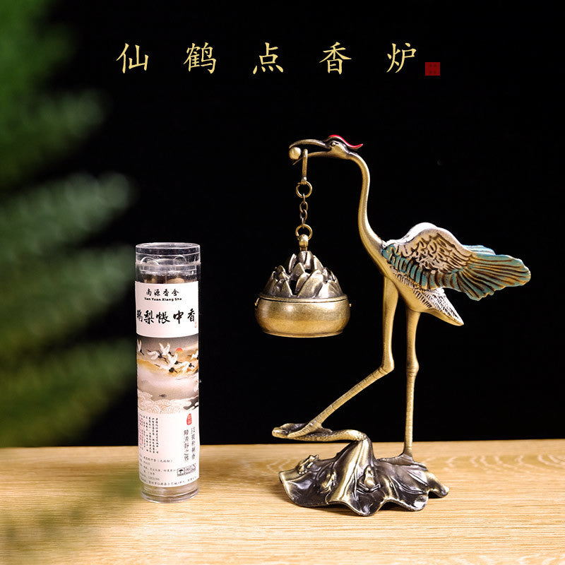 Flying crane incense burner home indoor tea pet tea table small ornaments incense burner small plate incense burner Chinese style incense burner