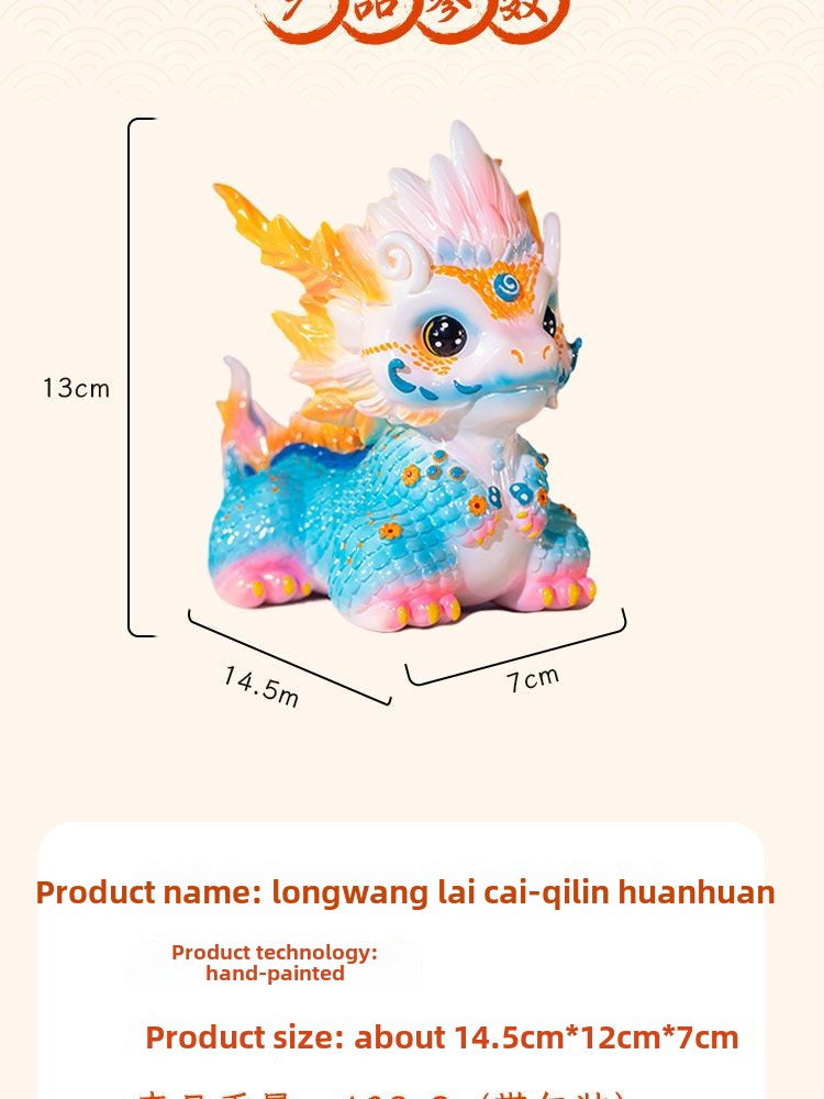 2025 new cute mascot unicorn ornaments a pair of prosperous wealth indoor table decorations to attract wealth and guard the house